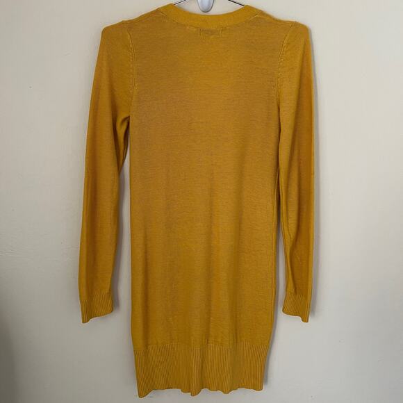 BDG Urban Outfitters Long Open Cardigan Sweater with Pockets Yellow Size S - Picture 4 of 11